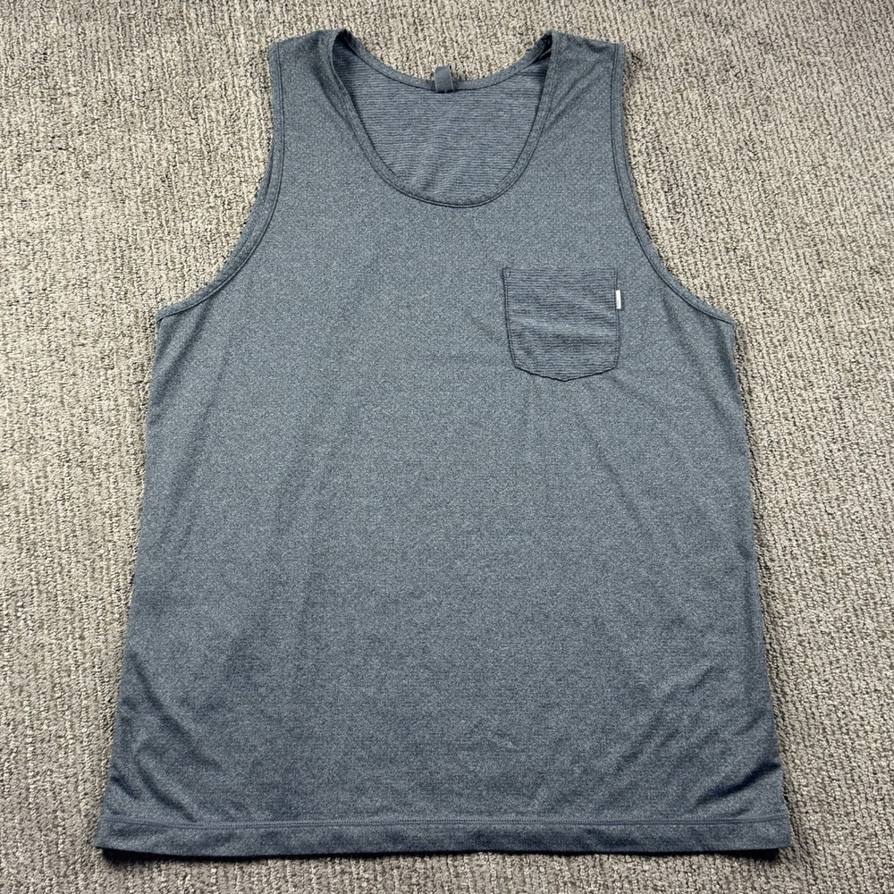 Vuori Mens L Tradewind Performance Tank Pocket Grey